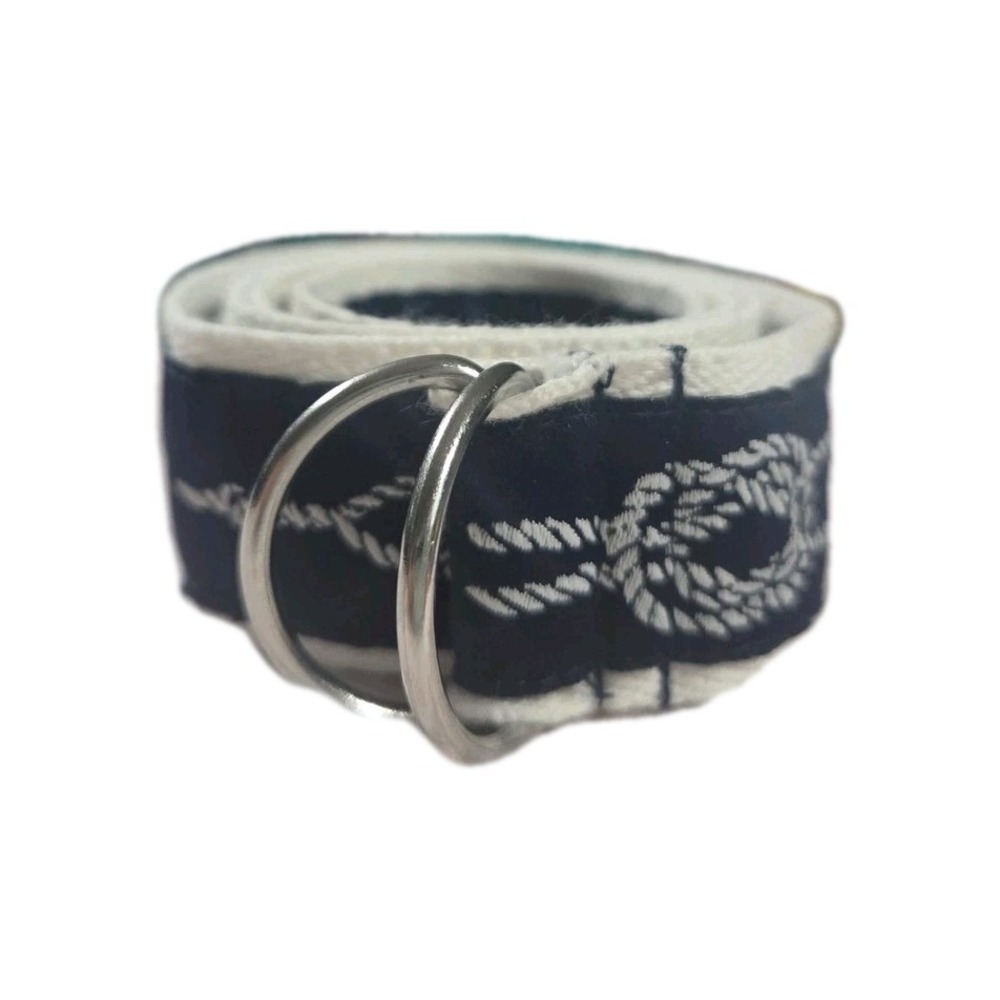 Polo Ralph Lauren Kids Navy Blue Nautical Rope Print D-Ring Belt - Picture 2 of 6